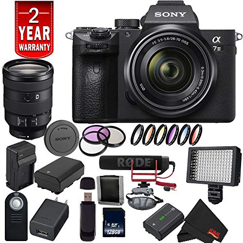 Sony Alpha a7 III ILCE7M3/B Mirrorless Digital Camera International Model + Sony 24-105mm Lens Video Bundle