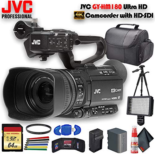 JVC GY-HM180 Ultra HD 4K Camcorder with HD-SDI (GY-HM180U) With Starter Bundle