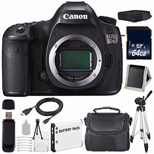 Canon EOS 5DS DSLR Camera International Model 0581C002 + LP-E6 Battery + 64GB Memory Card Bundle