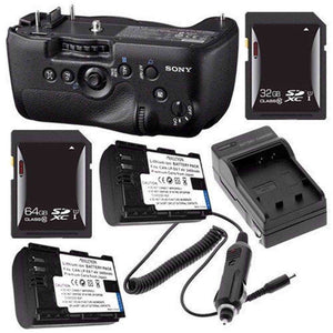 Sony Vertical Battery Grip for Alpha A99 DSLR Camera + NP-FM500H Battery + External Charger + 32GB SDHC Card + 64GB SDXC Card Saver Bundle