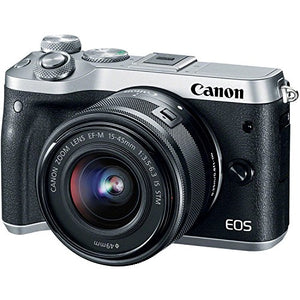 Canon EOS M6 Mirrorless Digital Camera with 15-45mm Lens Silver Pro Bundle - International Model