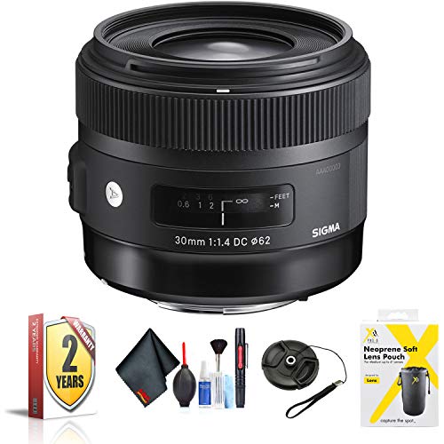 Sigma 30mm f/1.4 DC HSM Art Lens for Nikon for Nikon F Mount + Accessories International Model with 2 Year Warranty