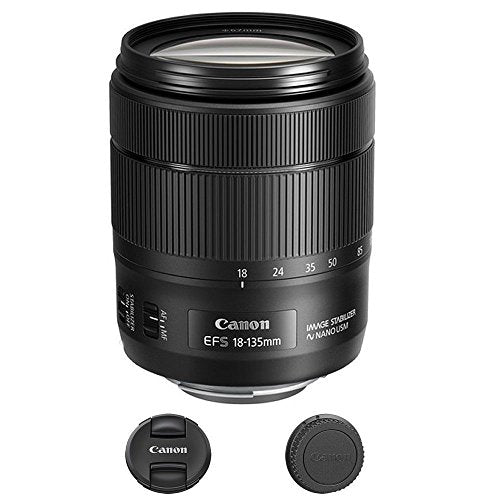 Canon 1276C002-IV EF-S 18-135mm f/3.5-5.6 Image Stabilization USM Lens Black International Model No Warranty Bulk Packaging