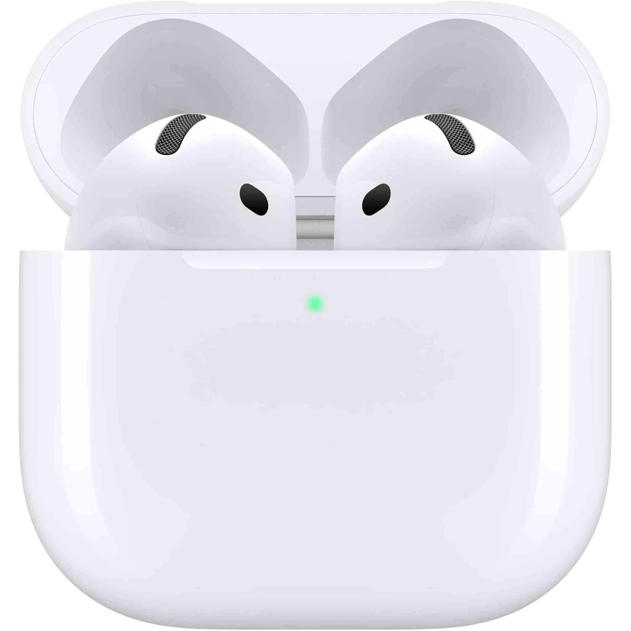 Apple AirPods 4 Wireless Earbuds, Bluetooth Headphones, Personalized Spatial Audio, Sweat and Water Resistant, USB-C Charging Case, H2 Chip, Up to 30 Hours of Battery Life, Effortless Setup for iPhone