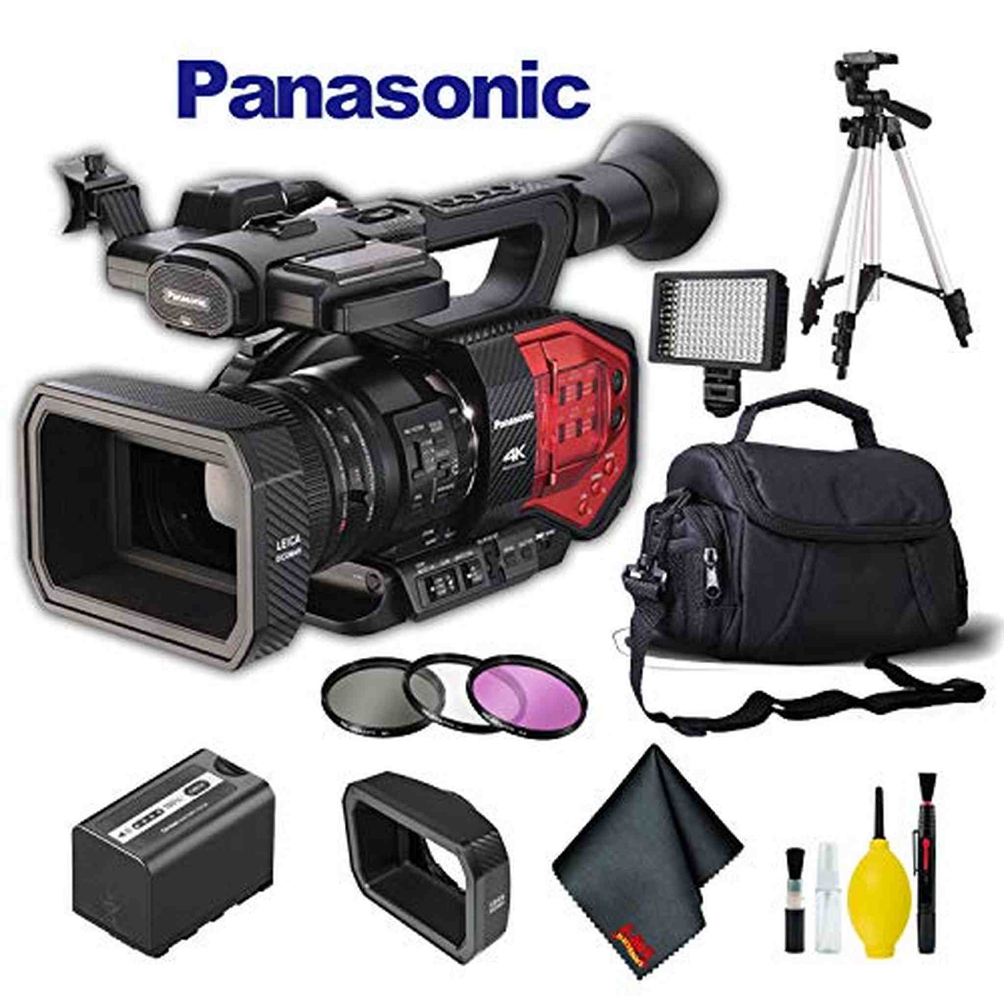 Panasonic AG-DVX200 4K Camcorder with Four Thirds Sensor and Integrated Zoom Lens Plus Bundle Panasonic