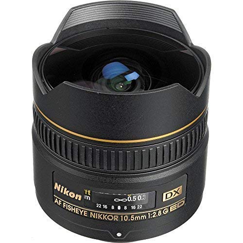 Nikon AF DX NIKKOR 10.5mm f/2.8G ED Fixed Zoom Fisheye Lens with Auto Focus for Nikon DSLR Cameras International Version