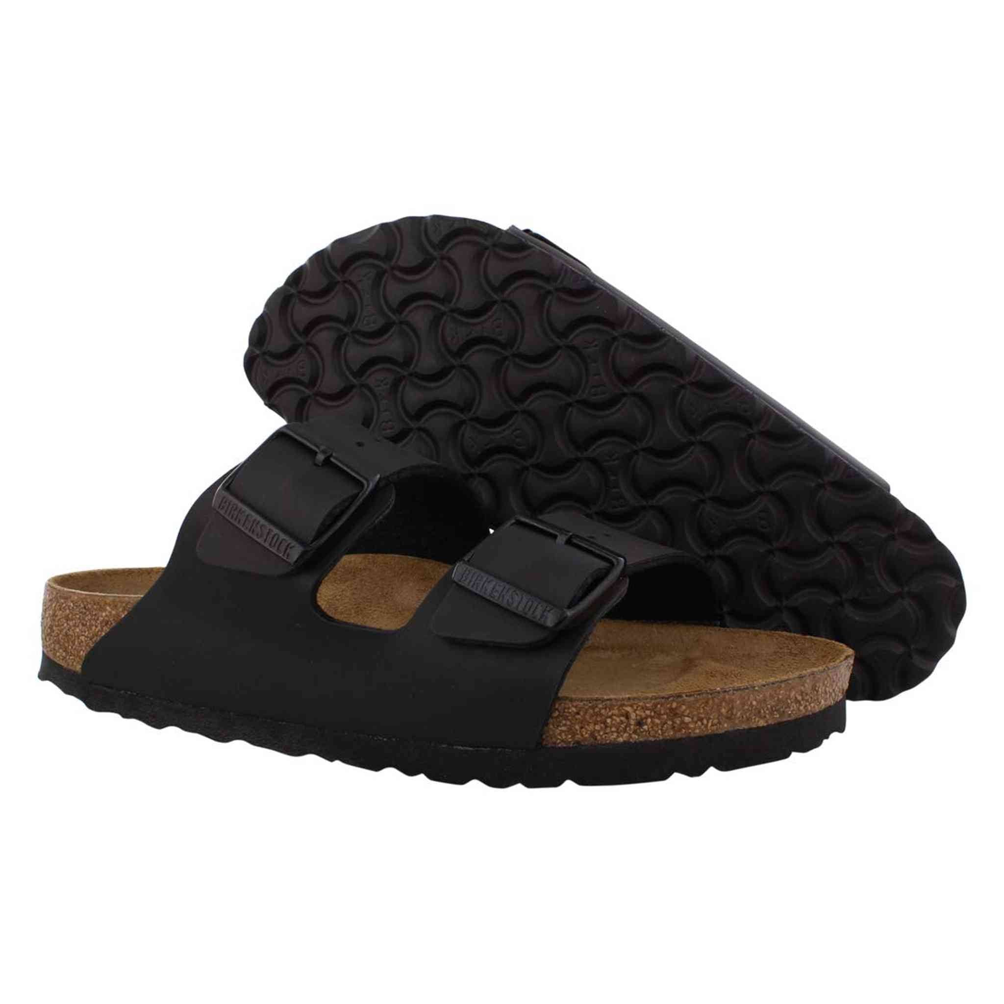 Birkenstock Womens Arizona Black Birko-Flor Sandals 40 EU Birkenstock