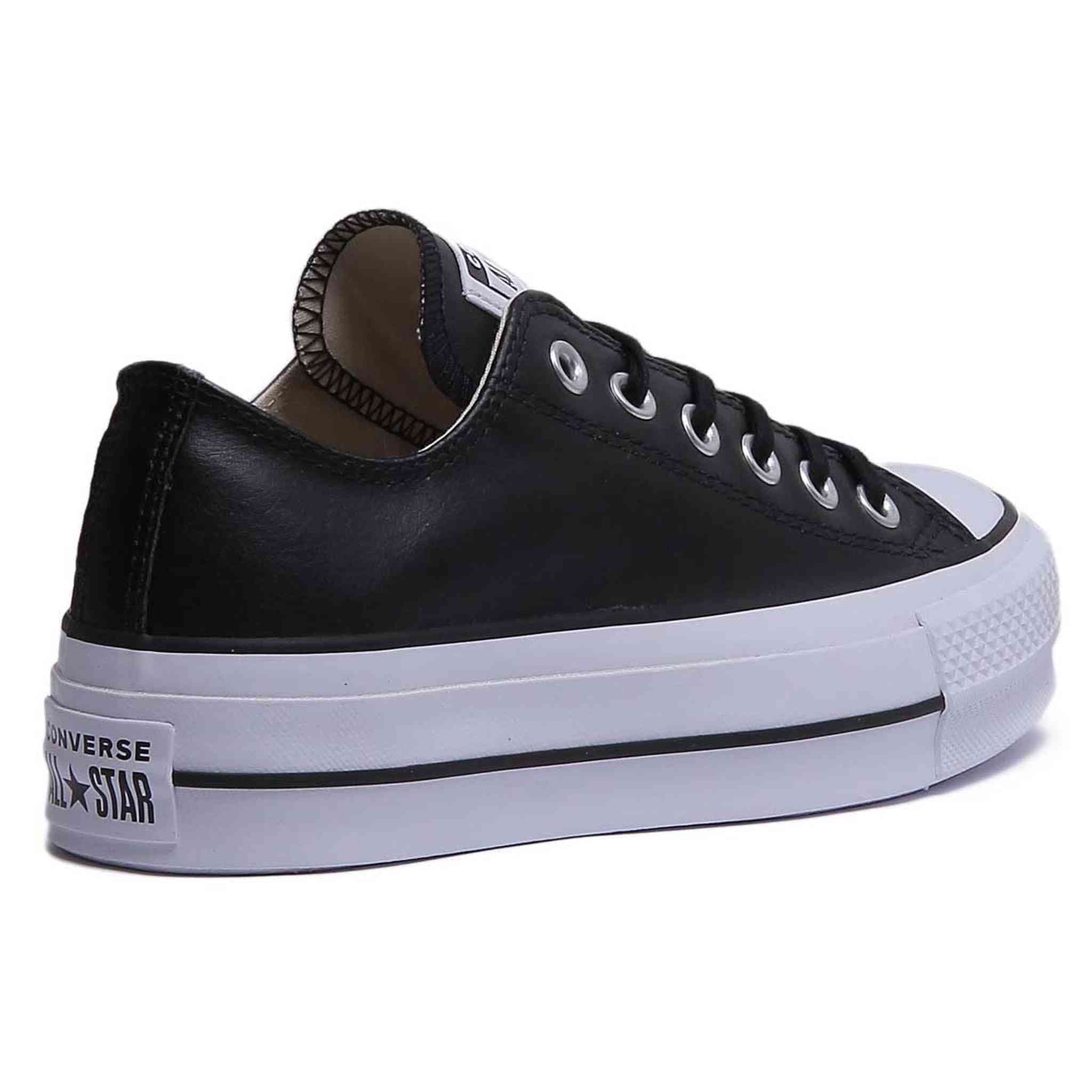 Converse Women's Chuck Taylor All Star Lift Clean Sneaker, Black/Black/White, 8.5