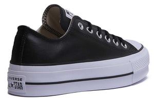 Converse Women's Chuck Taylor All Star Lift Clean Sneaker, Black/Black/White, 10