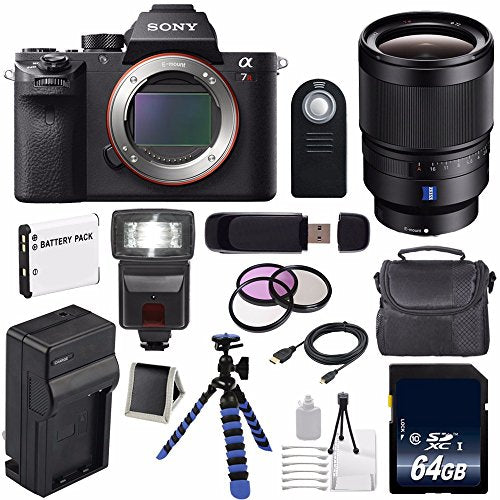 Sony Alpha a7R II Mirrorless Digital Camera (International Model) + Sony Distagon T FE 35mm f/1.4 ZA Lens + 72mm 3 Piece Amazing Bundle