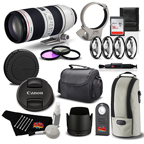 Canon EF 70-200mm f/2.8L is II USM Telephoto Zoom Lens 2751B002 Professional Bundle- International Version