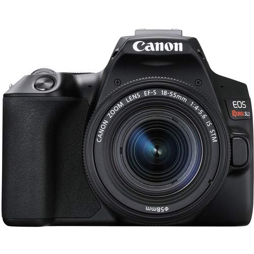 Canon EOS Rebel SL3 DSLR Camera with 18-55mm Lens (Black) Bundle with 2x64GB Memory Card + Battery for CanonLPE17 + LCD