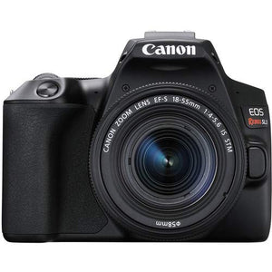Canon EOS Rebel SL3 DSLR Camera with 18-55mm Lens Black Bundle with 2x64GB Memory Card + Battery for CanonLPE17 + LCD