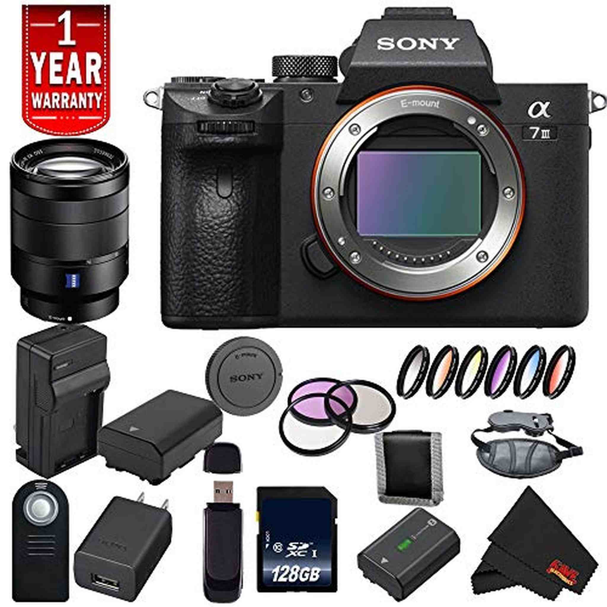 Sony Alpha a7 III ILCE7M3/B Mirrorless Digital Camera International Model + Sony 24-70mm Lens Base Bundle Sony