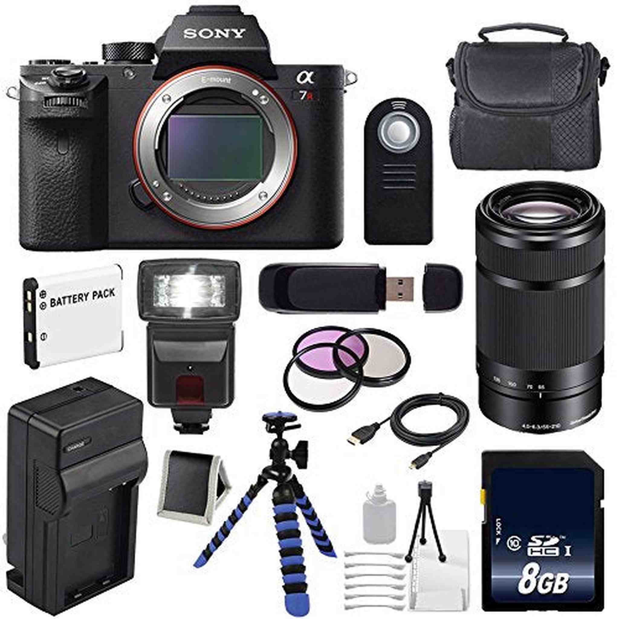 Sony Alpha a7R II Mirrorless Digital Camera International Model + Sony E 55-210mm f/4.5-6.3 OSS E-Mount Lens Black + Sony