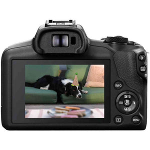 Canon EOS R100 Mirrorless Camera RF-S18-45mm F4.5-6.3 is STM & RF-75-300mm F4-5.6 Lens Kit, 24.1 Megapixel CMOS APS-C Sensor, 4K Video, RF Mount, Black - Reconditioned