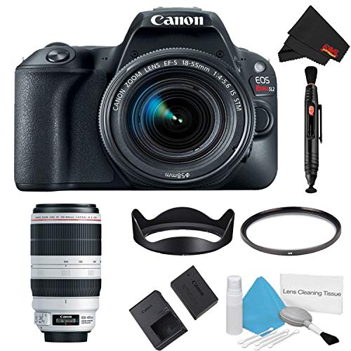 Canon EOS Rebel SL2 DSLR Camera with 18-55mm Lens (Black) Basic Kit + 100-400mm Lens (International Model)
