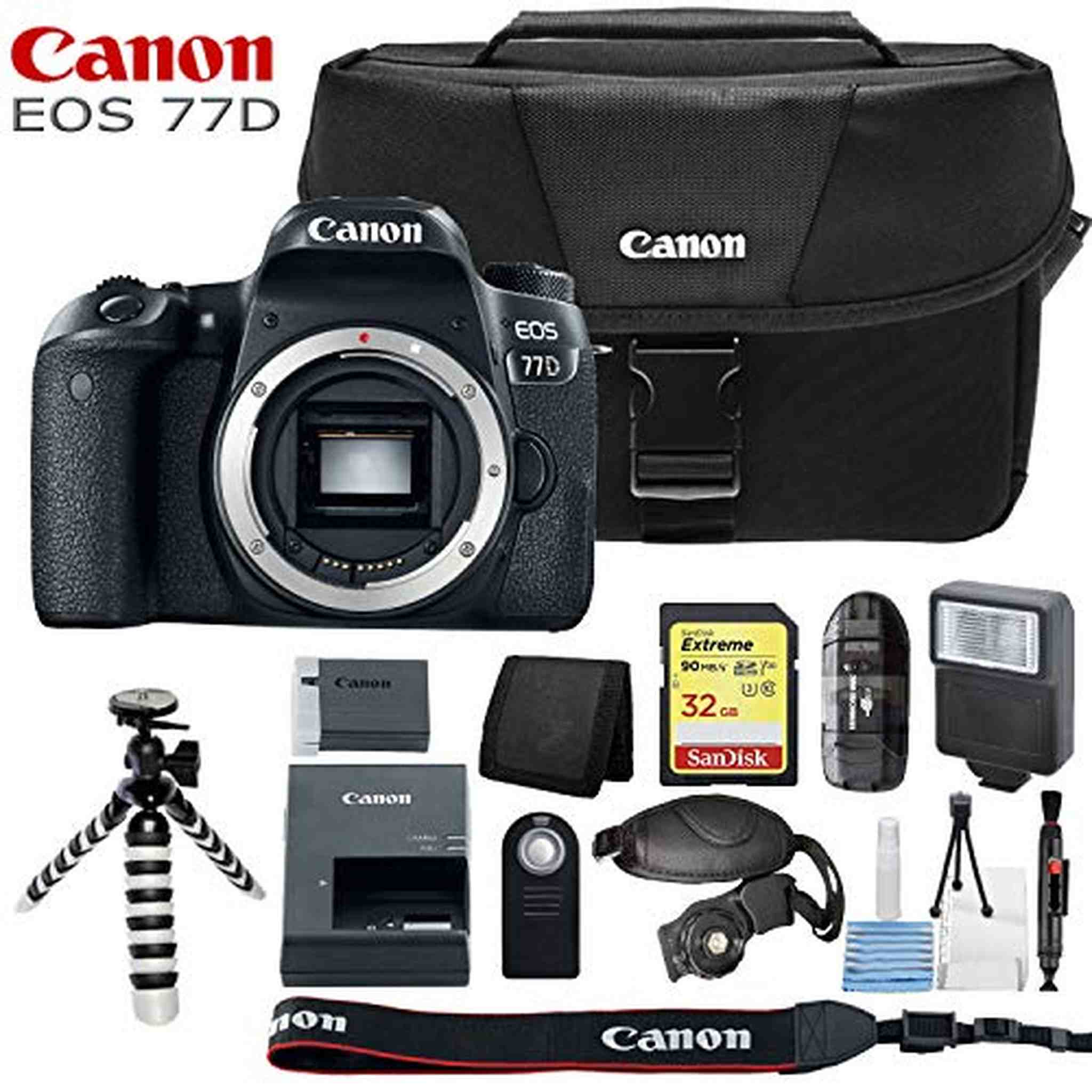 Canon EOS 77D Digital SLR Camera Body Bundle International Model Canon