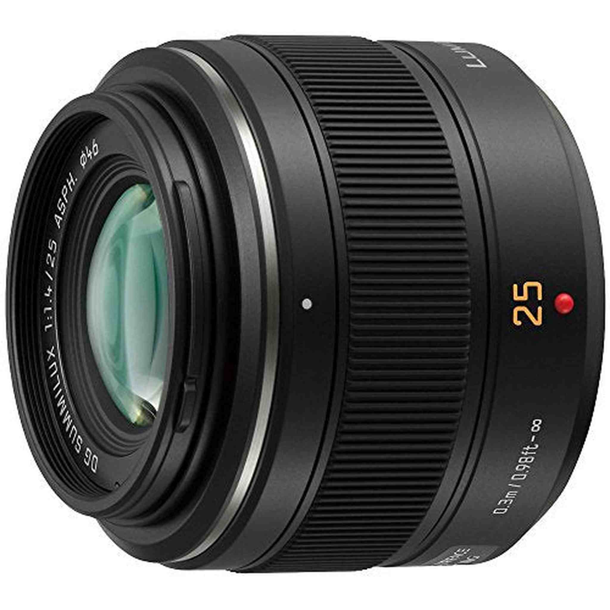 PANASONIC LUMIX G LEICA DG SUMMILUX LENS, 25MM, F1.4 ASPH, MIRRORLESS MICRO FOUR THIRDS, H-X025 - Reconditioned Panasonic