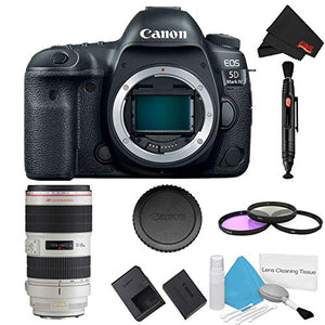 Canon EOS 5D Mark IV DSLR Camera Body Only 3 Piece Filter Kit w/ 70-200mm 2.8L USM is II Lens - International Model