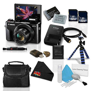 Canon PowerShot G7 X Mark II w/Accessories Bundle- Digital Camera w/1 Inch CMOS Sensor Tilt LCD Screen Touchscreen Acces - Used Canon