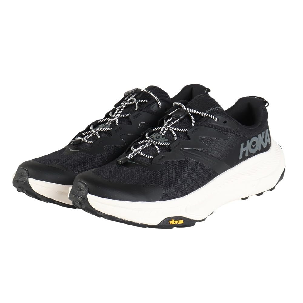 Hoka Men's Transport Sneaker, Black/Alabaster, 7.5