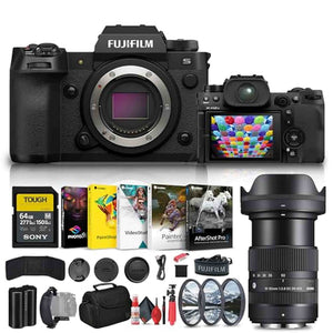 Fujifilm - X-H2S Mirrorless Camera 16756924 + Sigma 18-50mm Lens + 64GB Card + More