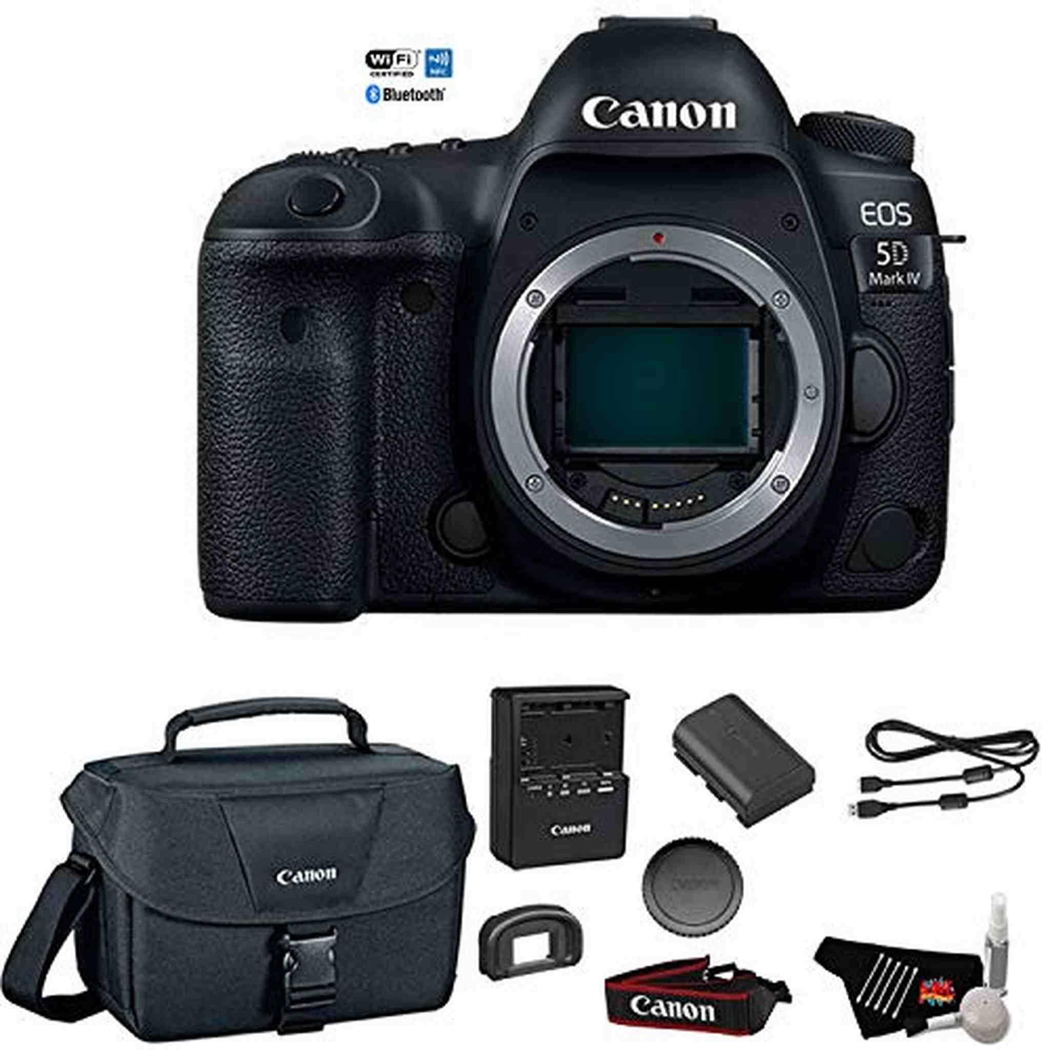 Canon EOS 5D Mark IV Full Frame Digital SLR Camera Body - Bundle with Canon Carrying Bag + Cleaning Kit International V - Used Canon