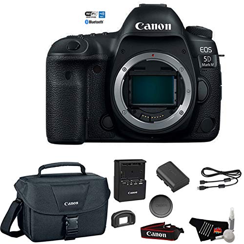 Canon EOS 5D Mark IV Full Frame Digital SLR Camera Body - Bundle with Canon Carrying Bag + Cleaning Kit (Intl Model)
