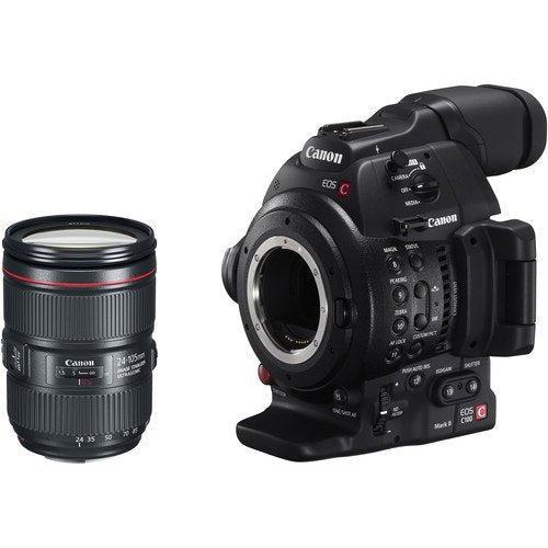 Canon EOS C100 Mark II Cinema Camera Dual Pixel CMOS AF & EF 24-105mm f/4L is II USM Zoom Lens Kit International Version