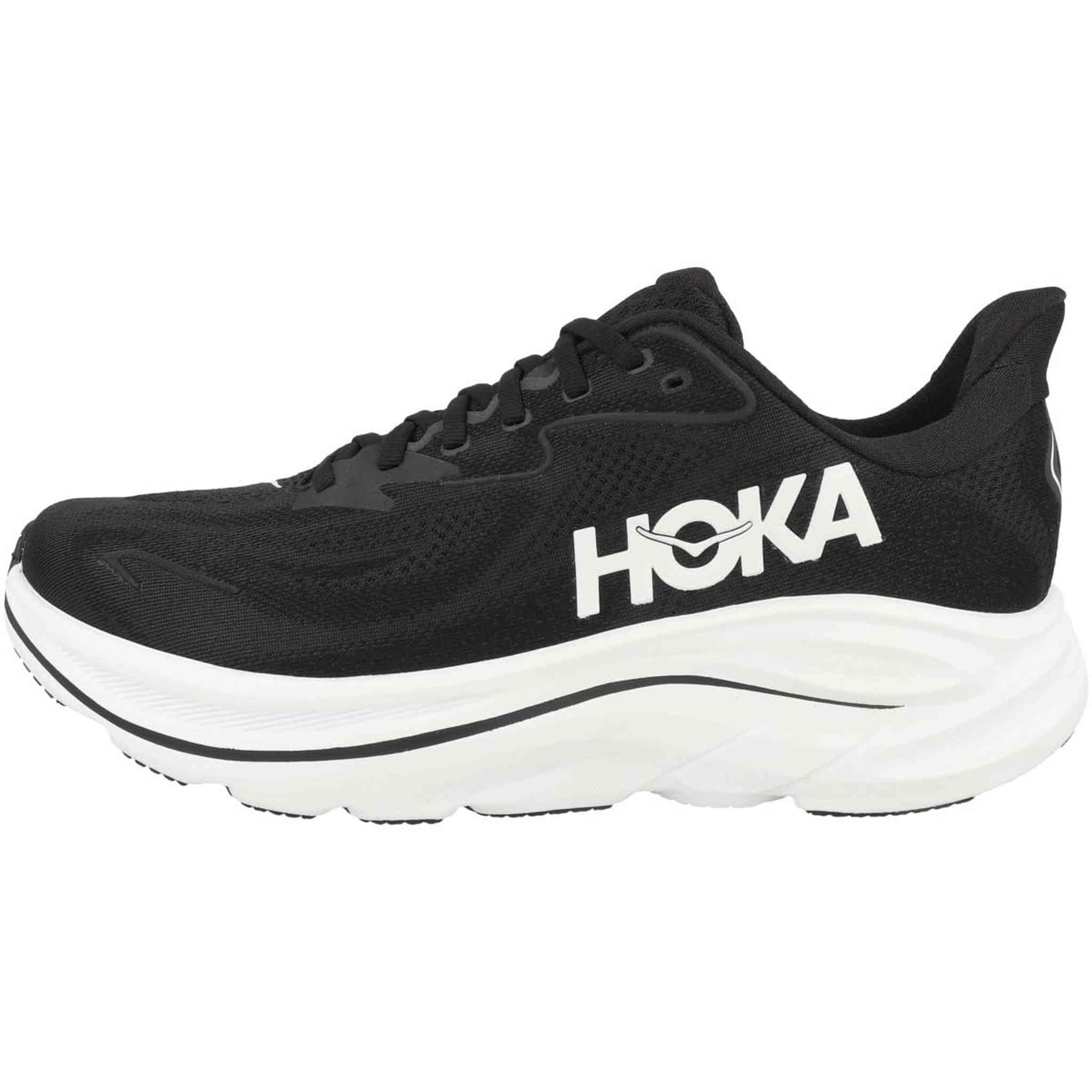 Hoka Men's Clifton 10 Sneaker, Black/White, 10.5