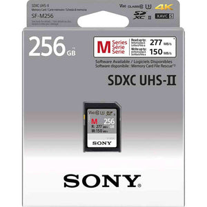 Sony M Series SDXC UHS-II Card 256GB, V60, CL10, U3, Max R277MB/S, W150MB/S SF-M256/T2