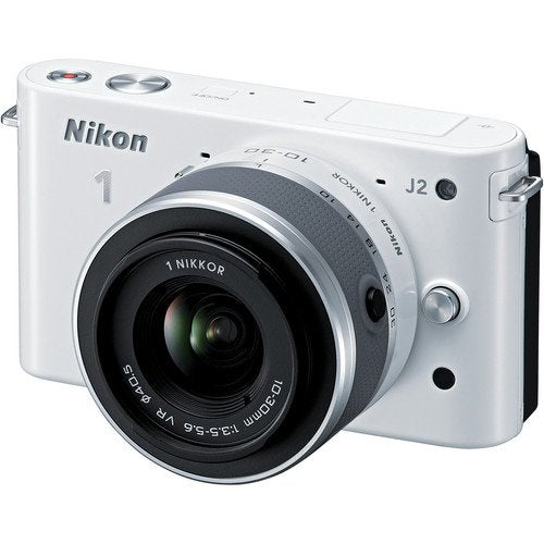 Nikon 1 J2 Mirrorless Digital Camera with 10-30mm VR Zoom Lens (White) 32GB Package