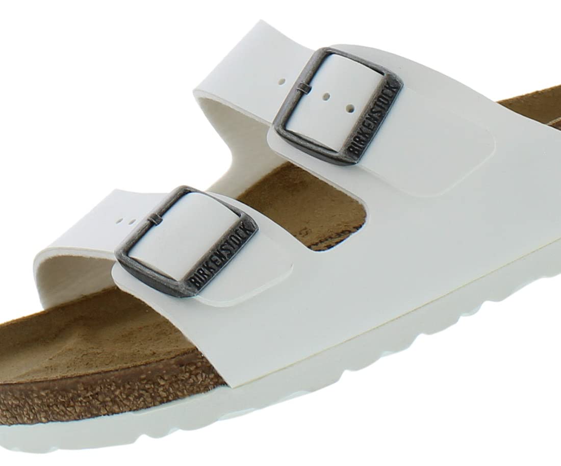 Birkenstock Women's Arizona Birko-Flo White Birko-Flor Sandals - 37 R EU US Women EU's 6-6.5