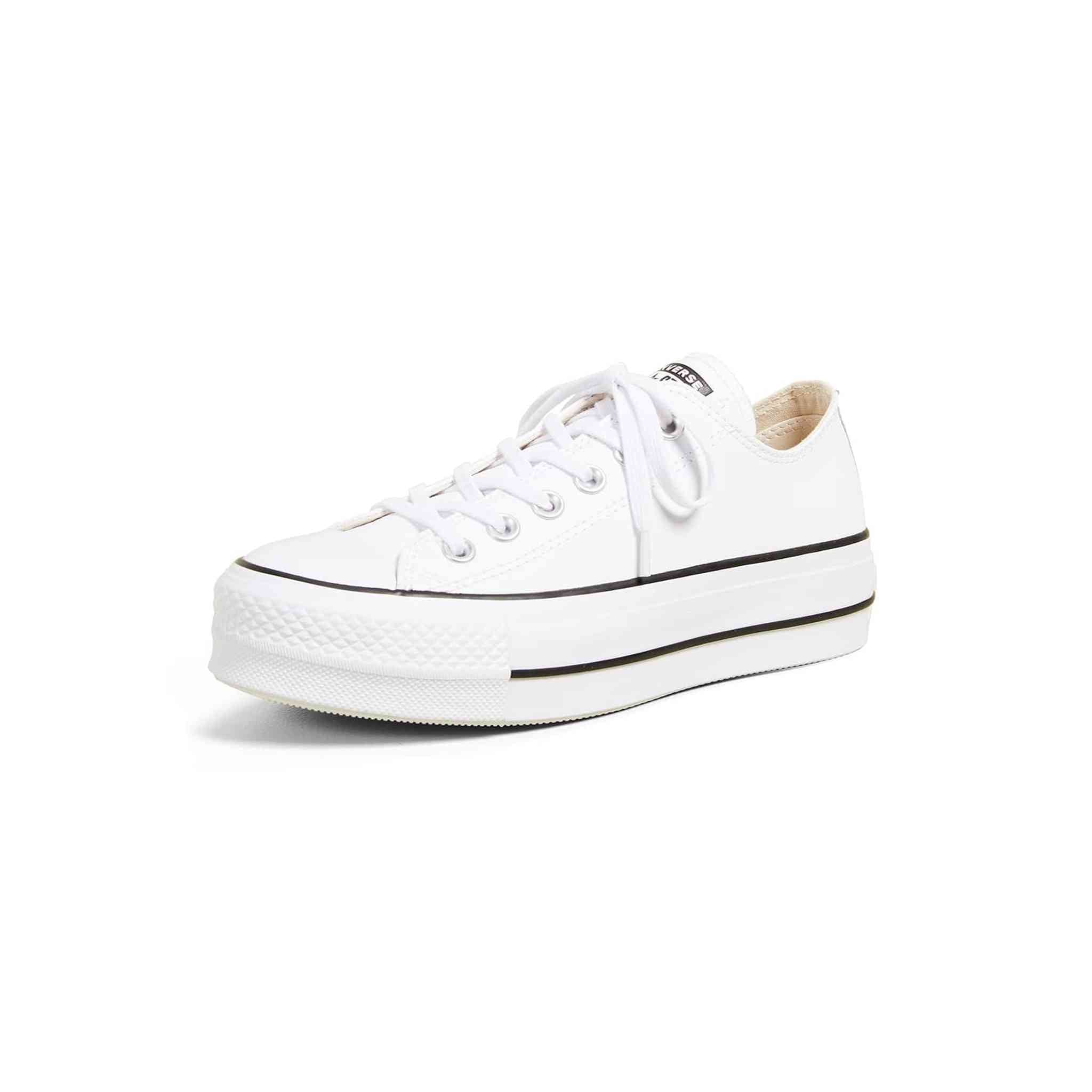 Converse Women's Chuck Taylor All Star Lift Clean Sneaker, White/Black/White, 8.5