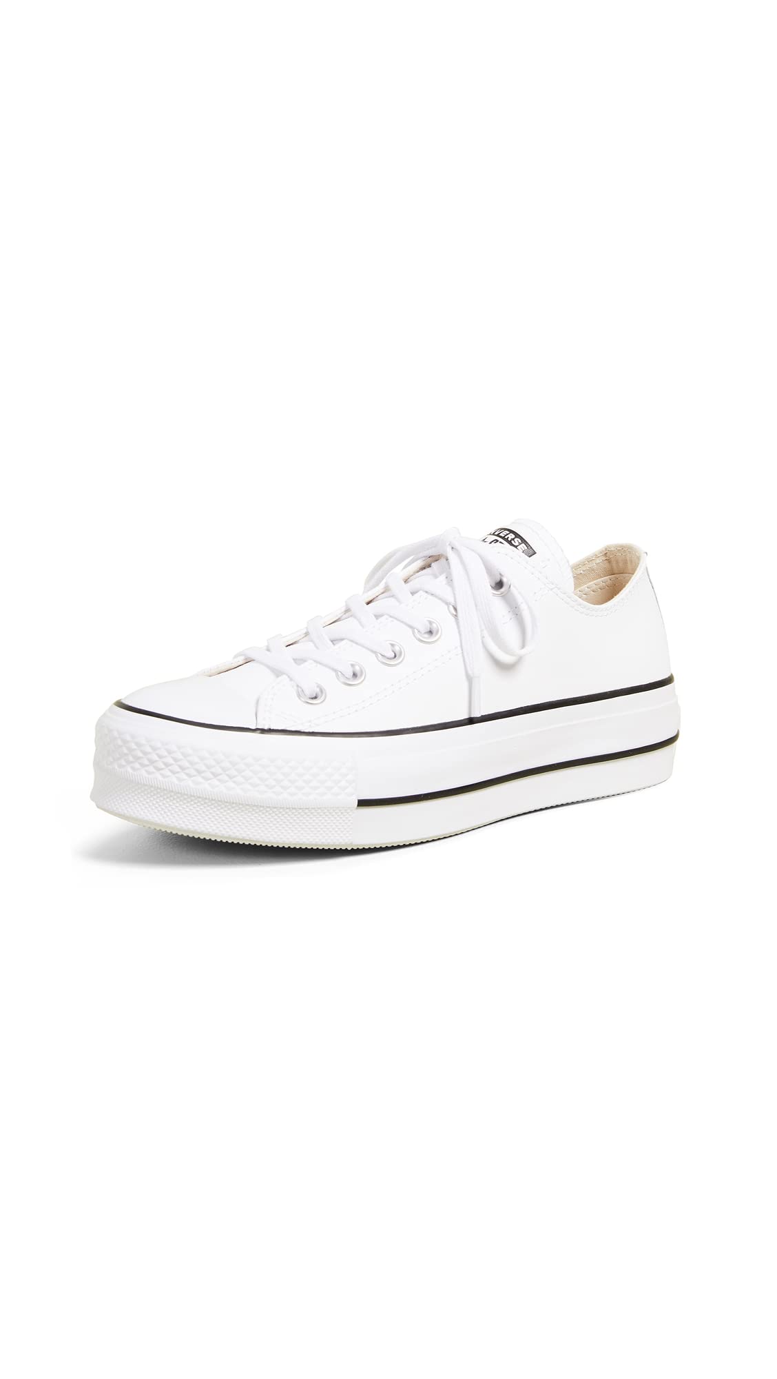 Converse Women's Chuck Taylor All Star Lift Clean Sneaker, White/Black/White, 8.5