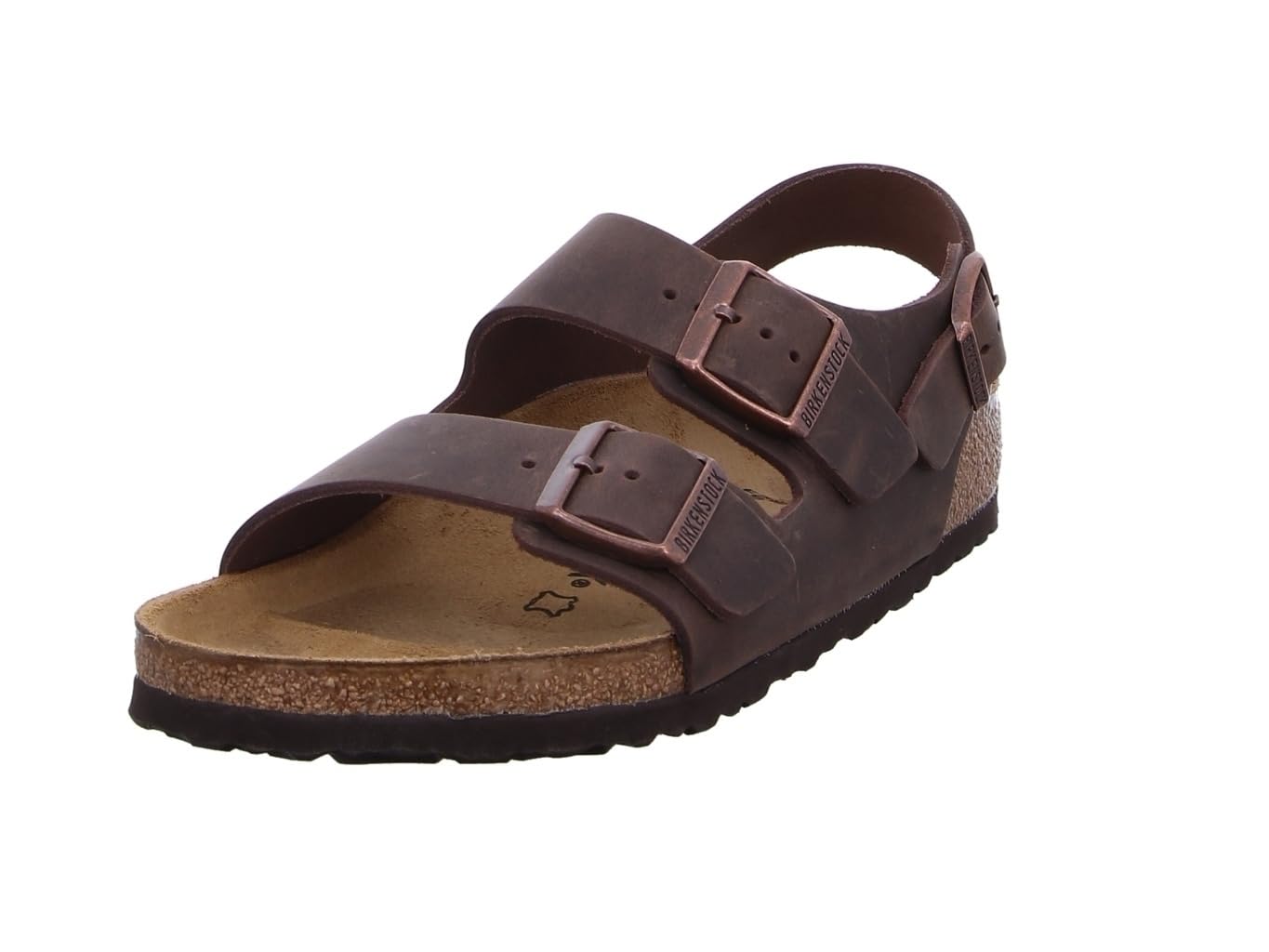 Birkenstock Unisex Milano Leather Sandals, Habana Brown, 9 Women/7 Men