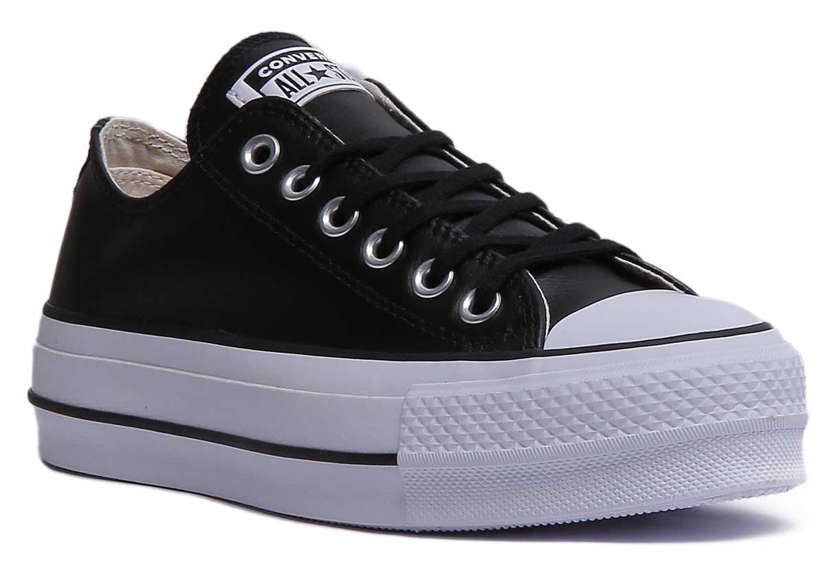 Converse Women's Chuck Taylor All Star Lift Clean Sneaker, Black/Black/White, 10