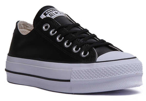 Converse Women's Chuck Taylor All Star Lift Clean Sneaker, Black/Black/White, 10