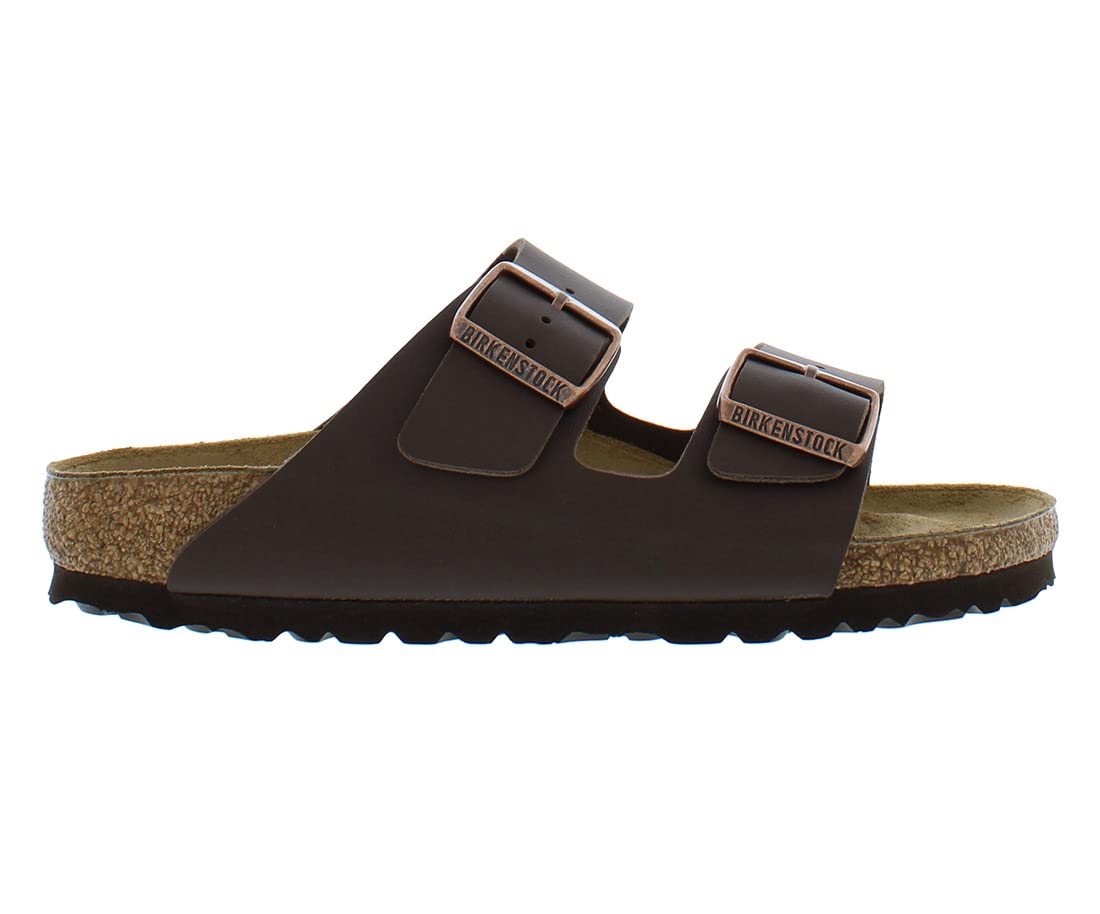 Birkenstock Unisex Arizona Dark Brown Leather Sandal 40 R EU