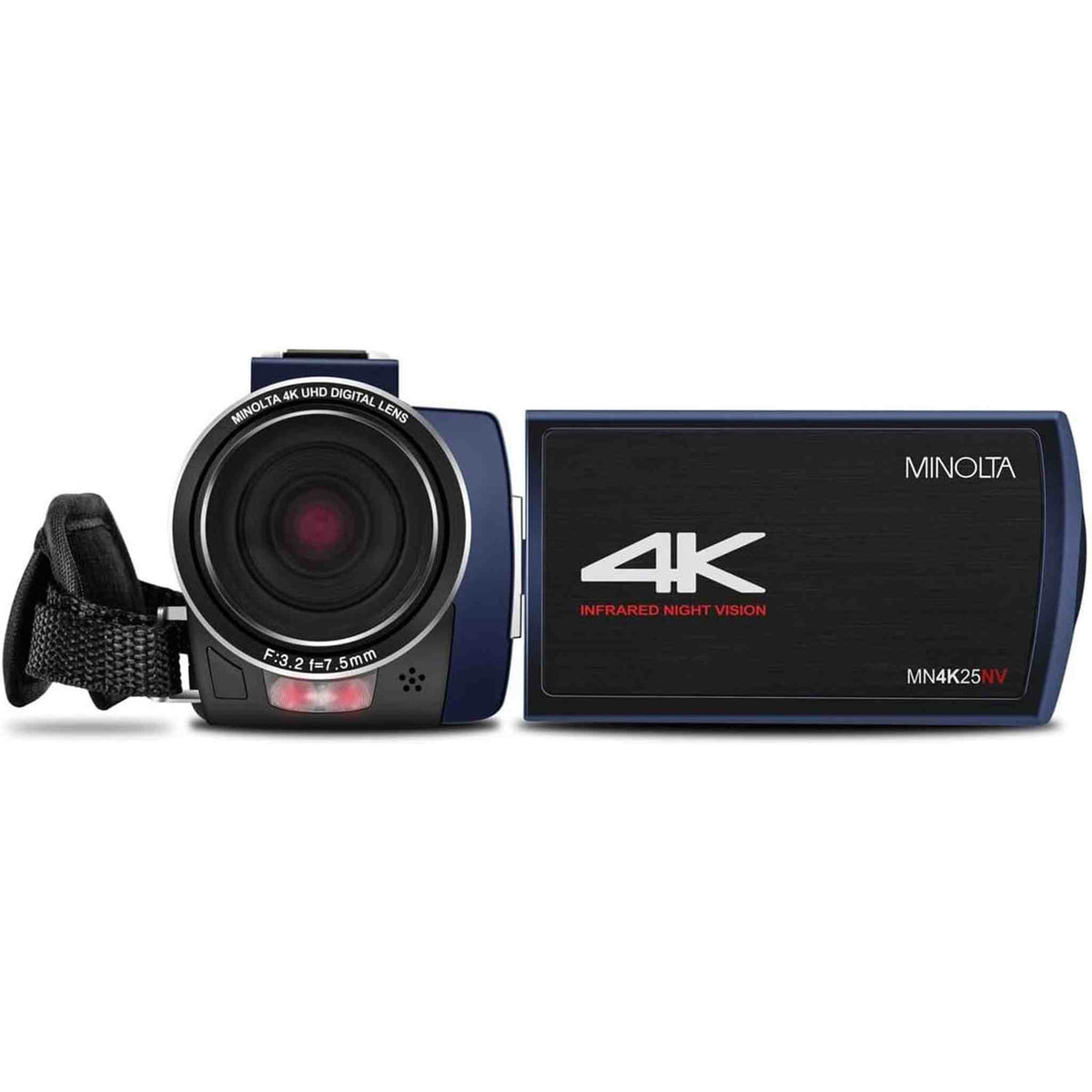 Minolta MN4K25NV 4K Ultra HD 30 MP Night Vision Camcorder Blue , MN4K25NV-W-BL