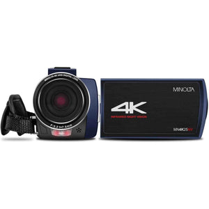 Minolta MN4K25NV 4K Ultra HD 30 MP Night Vision Camcorder Blue , MN4K25NV-W-BL