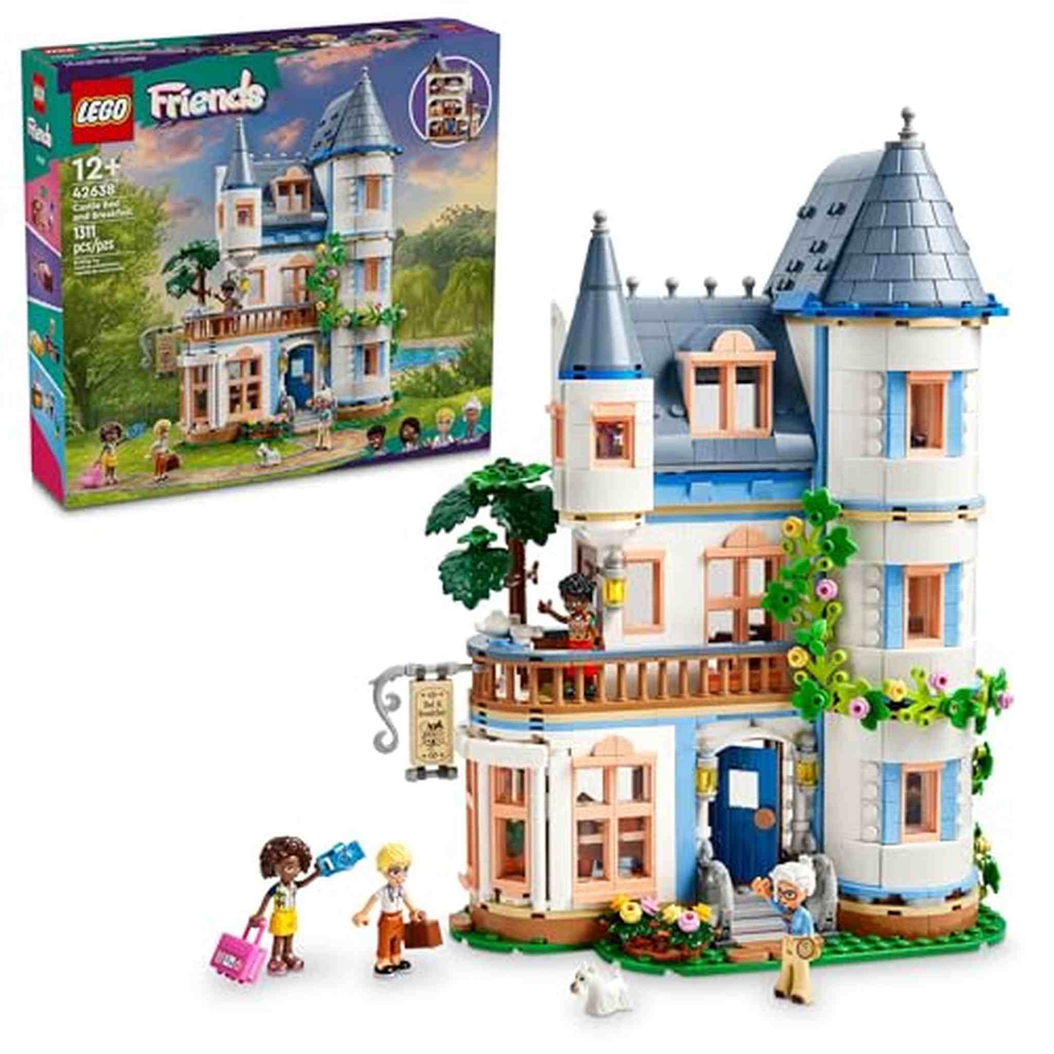 LEGO Friends Castle Bed and Breakfast Hotel Playset for Kids Ages 12 and Up, with 4 Mini Dolls, a Dog Toy Figure and Accessories, Castle Toy Gift Idea for Girls, Boys and Teens, 42638