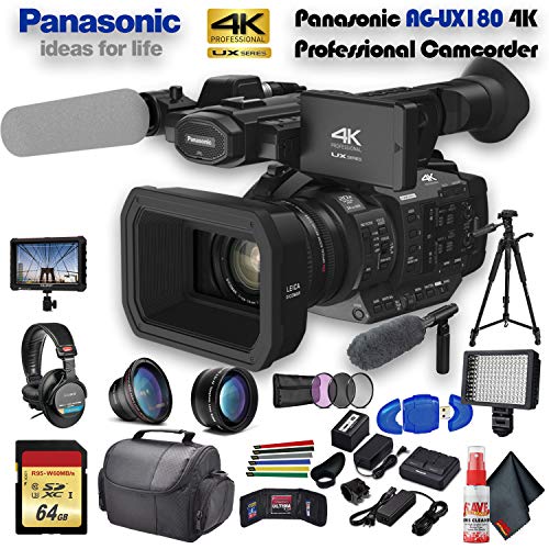 Panasonic AG-UX180 4K Professional Camcorder (AG-UX180PJ8) With Advanced Plus Bundle
