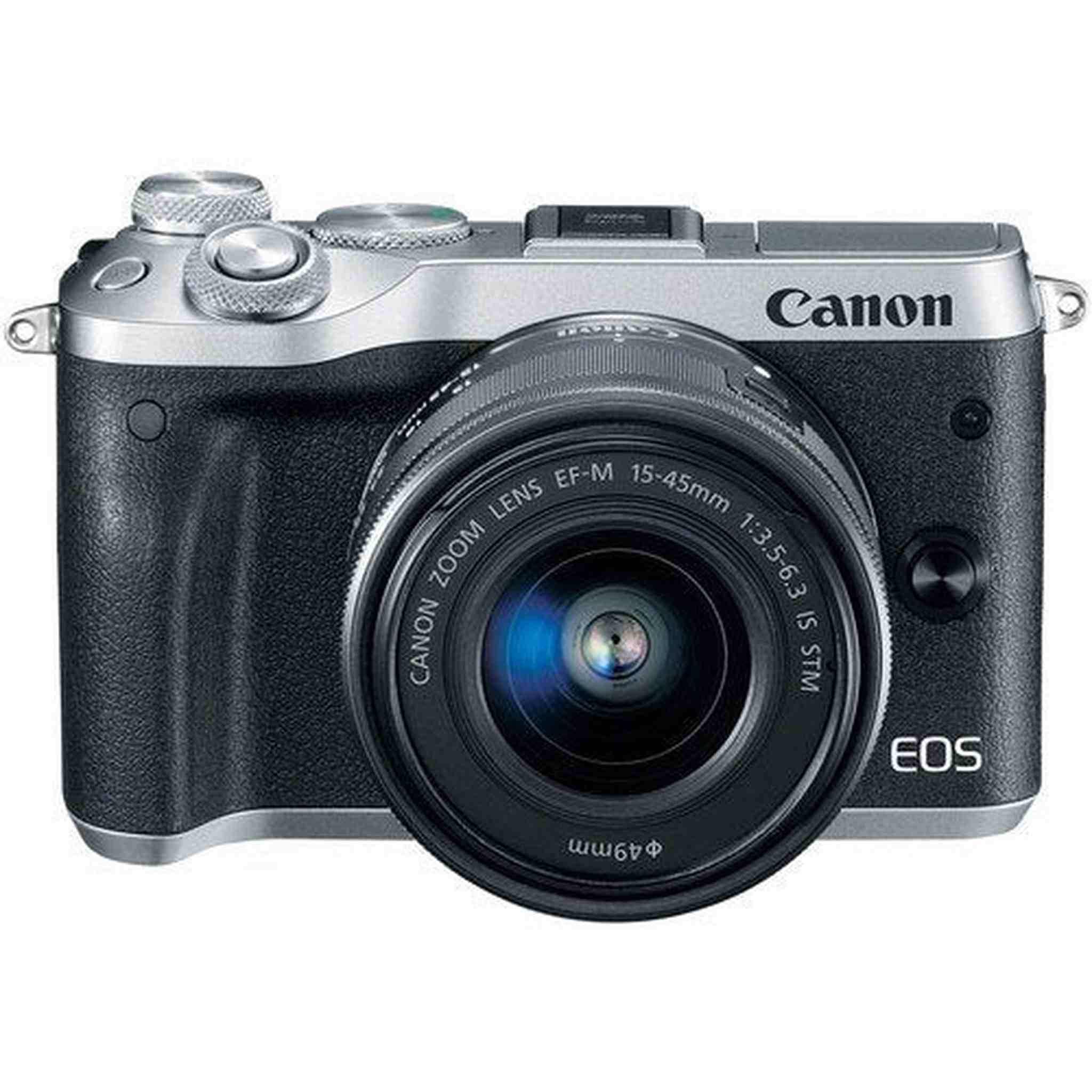 Canon EOS M6 Mirrorless Digital Camera with 15-45mm Lens International Model Silver 1725C011 - Starter Bundle Canon