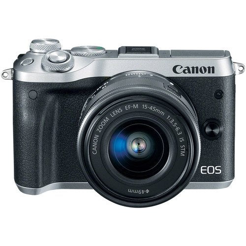 Canon EOS M6 Mirrorless Digital Camera with 15-45mm Lens International Model Silver 1725C011 - Starter Bundle