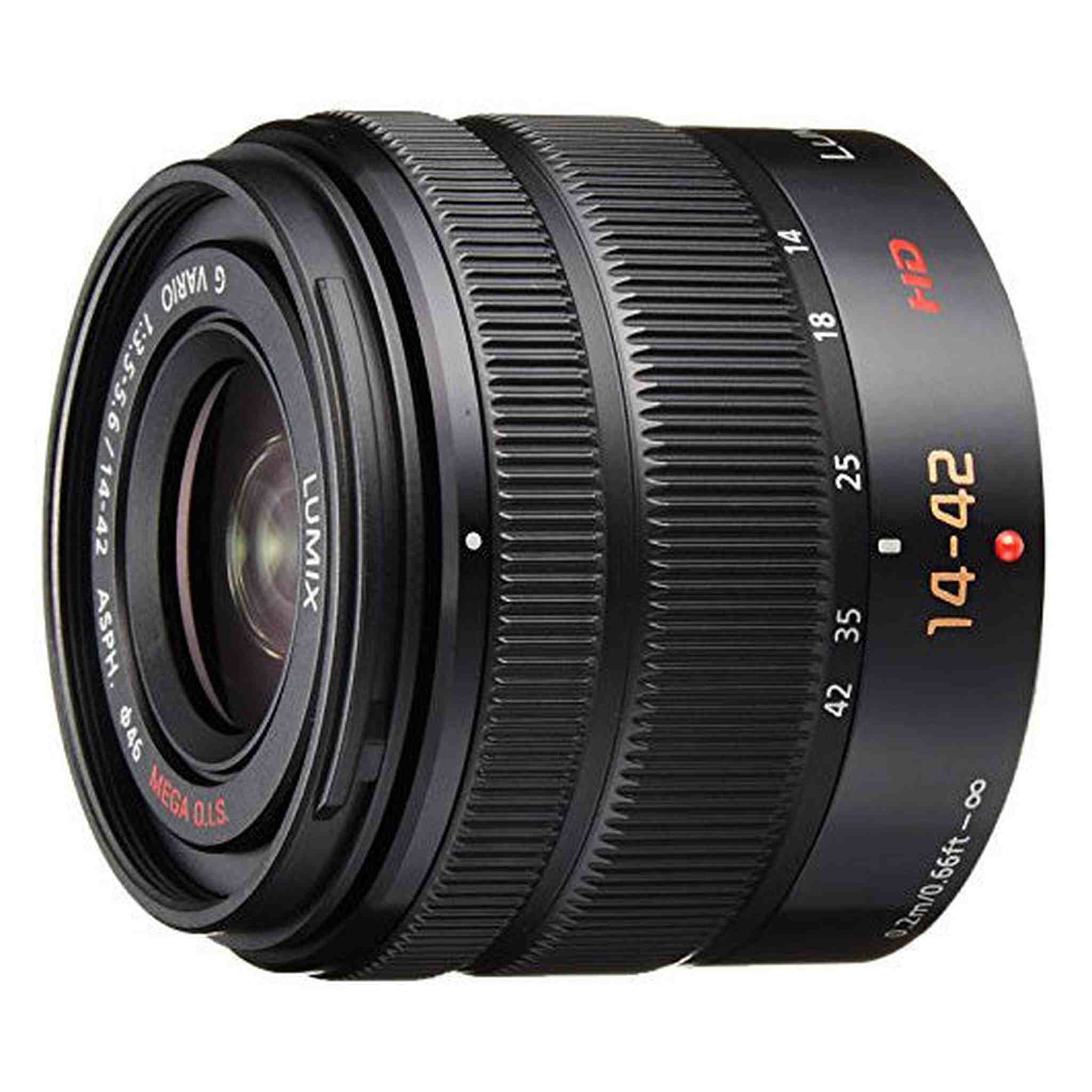 Panasonic LUMIX G VARIO 14-42mm / F3.5-5.6 II ASPH. / MEGA O.I.S. Digital Interchangeable Zoom Lens - H-FS1442A - Black - Reconditioned Panasonic