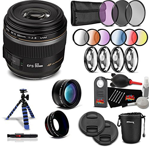 Canon EF-S 60mm f/2.8 Macro USM Lens Professional Kit International Model
