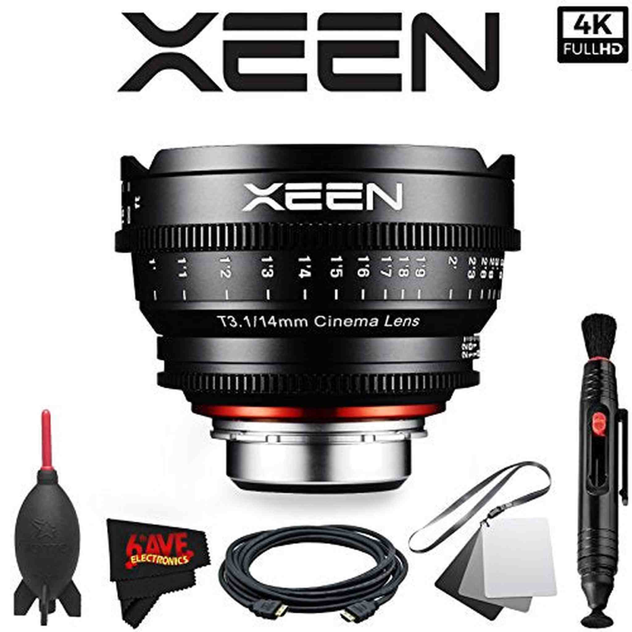 Rokinon Xeen 14mm T3.1 Lens for Canon EF Mount with Professional Accessory Kit