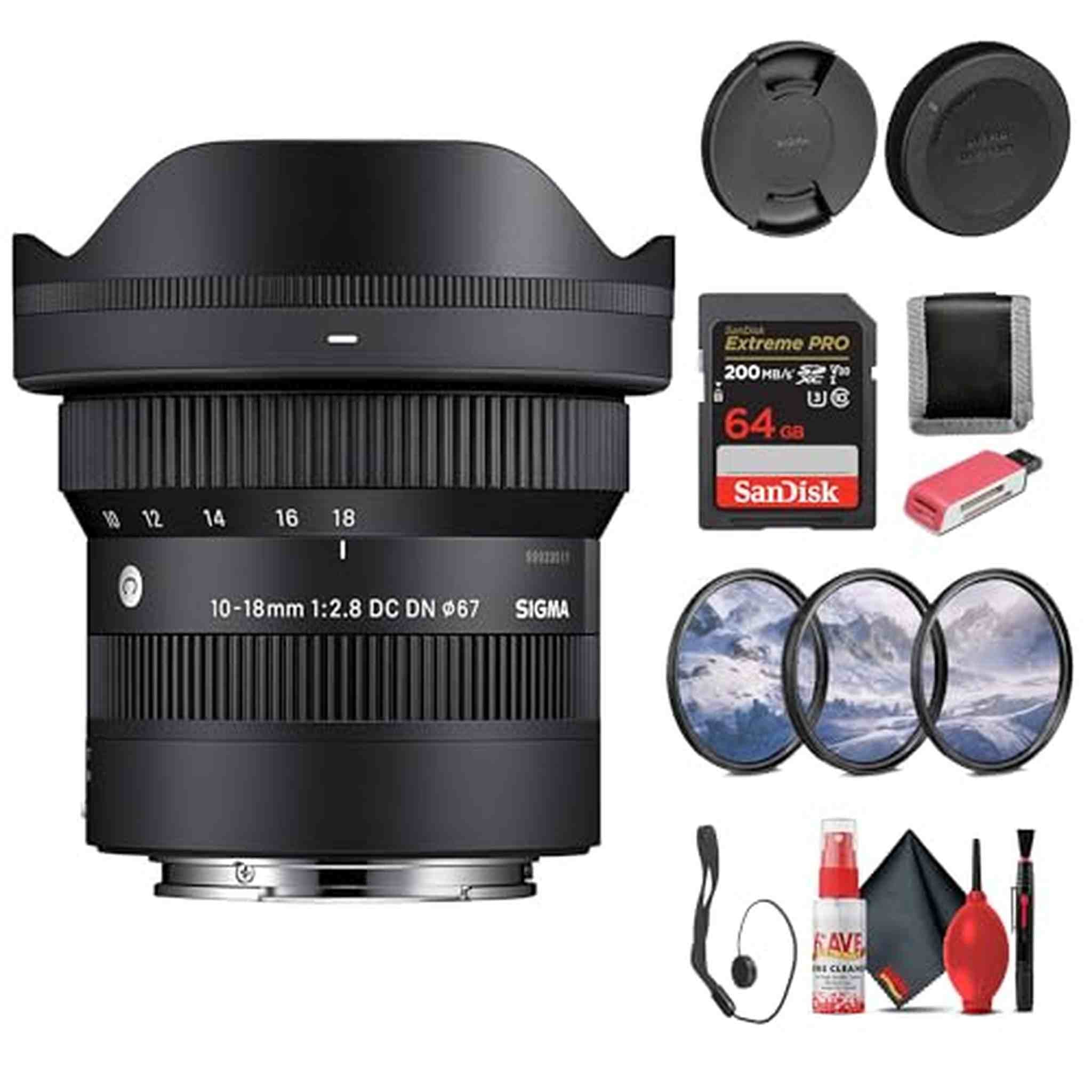 Sigma 10-18mm f/2.8 DC DN Contemporary Lens Sony E Bundle